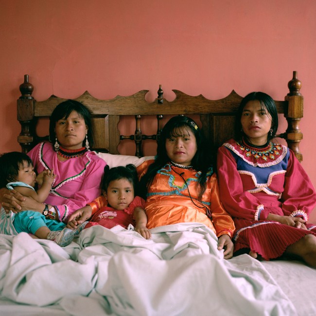 The indigenous groups that line the streets of central Bogota are in some way a living memory. We acknowledge their existence as a symbol of heritage, however there is a fractured relationship between this consolation of memory and of the contemporary circumstance they have come to assume. Today, three generations of indigenous Indians live in the large cities. My experience with these communities, and the work that followed, is evidence of an enforced cultural fusion, however one that has become appropriated and naturalised with time.